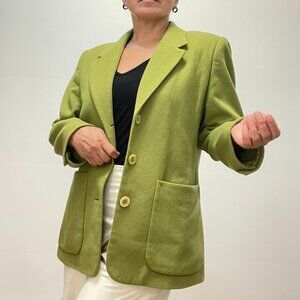 Vintage DANIEL HECHTER Petites / Olive Green Classic Wool Blazer Size S/M